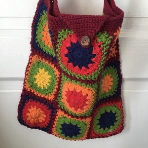 Colourful Crochet Granny Square Bag